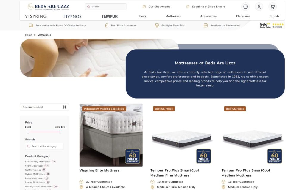 WooCommerce build and ecommerce growth for Beds Are Uzzz