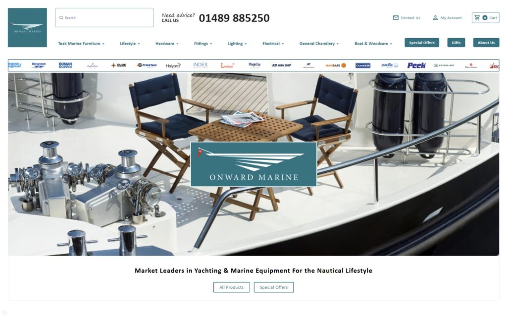 Onward Marine, the retail site on the same WooCommerce network